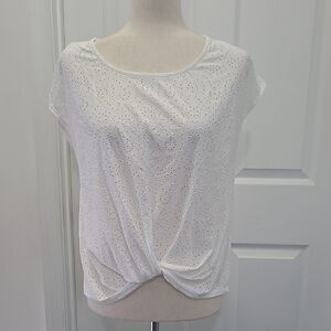 W5 White Eyelet Women Top